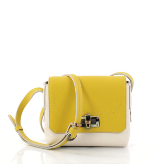 Lanvin Happy Edgy Crossbody Bag Leather Mini Yellow 2920401