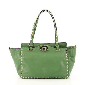 Valentino Rockstud Tote Soft Leather Small Green 2921201