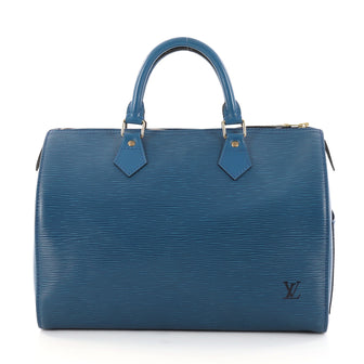Louis Vuitton Speedy Handbag Epi Leather 35 Blue 2921204