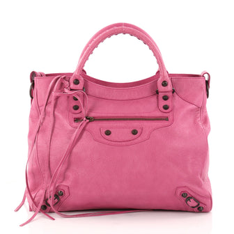 Balenciaga Velo Classic Studs Handbag Leather Medium Pink 2922502