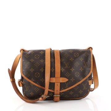 Louis Vuitton Saumur Handbag Monogram Canvas PM Brown 2922504