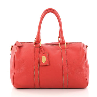 Fendi Selleria Convertible Boston Bag Leather Small Red 2923010