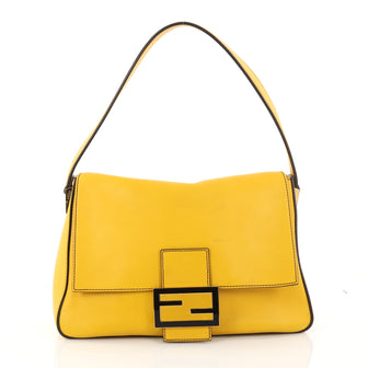 Fendi Mama Forever Handbag Leather Large Yellow 2923013