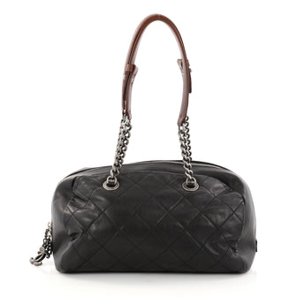 Chanel Country Chic Bowler Quilted Leather Medium Black 2923017