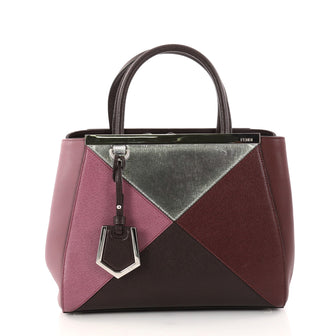 Fendi Multicolor 2Jours Handbag Leather Petite Purple 2923018
