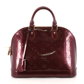 Louis Vuitton Alma Handbag Monogram Vernis PM Purple 2923019