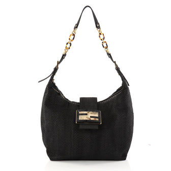 Fendi Forever Hobo Python Large Black 2923022