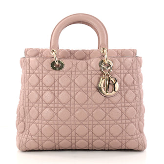 Christian Dior Lady Dior Handbag Cannage Quilt Grained 2923303