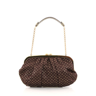 Louis Vuitton Aumoniere Evening Bag Monogram Satin Brown 2925105