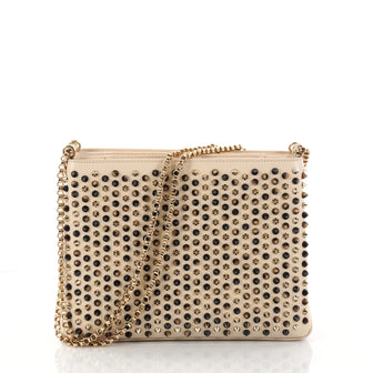 Christian Louboutin Triloubi Chain Bag Spiked Leather Large Neutral 2925502