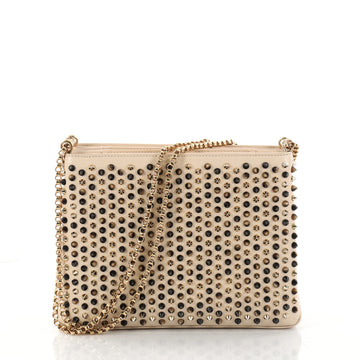 Christian Louboutin Triloubi Chain Bag Spiked Leather Large Neutral 2925502