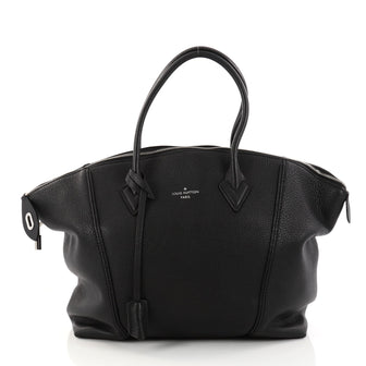Louis Vuitton Soft Lockit Handbag Leather MM Black 2926402