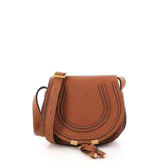 Chloe Marcie Crossbody Bag Leather Mini Brown 2926805
