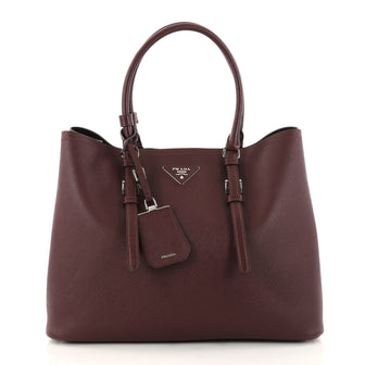Prada Cuir Covered Strap Double Tote Saffiano Leather 2926904