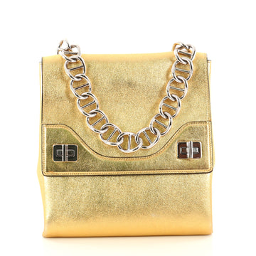 Prada Double Flap Turn Lock Shoulder Bag Leather Small 2927502