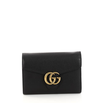 Gucci GG Marmont Chain Wallet Leather Mini Black 2927801