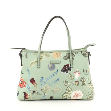 Gucci Convertible Zip Tote Flora Canvas Medium Green 2928004
