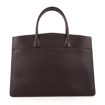 Hermes White Bus Handbag Leather 39 Brown 2928101