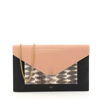Celine Pocket Envelope Wallet on Chain Leather and 2929101