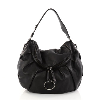 Gucci Icon Bit Convertible Hobo Leather Medium Black 2929404
