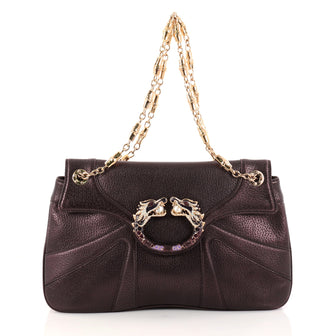 Gucci Jeweled Dragon Bag Leather Purple 2930702