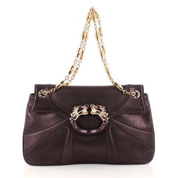Gucci Jeweled Dragon Bag Leather Purple 2930702