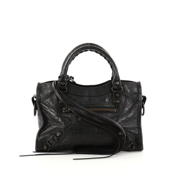 Balenciaga City Classic Studs Handbag Leather Mini Black 2933501