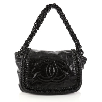 Chanel Resin Modern Chain Flap Bag Quilted Crinkled 2935301