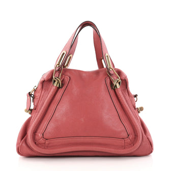 Chloe Paraty Top Handle Bag Leather Medium Red 2935403