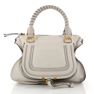 Chloe Marcie Shoulder Bag Leather Medium Gray 2936302