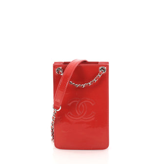 Chanel CC Phone Holder Crossbody Bag Patent Red 2937501