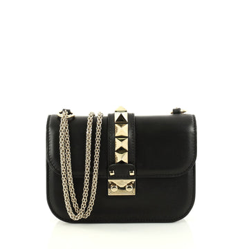 Valentino Glam Lock Shoulder Bag Leather Small Black 2938303