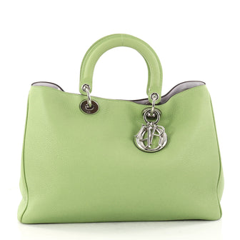 Christian Dior Diorissimo Tote Pebbled Leather Large Green 2940403