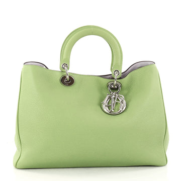 Christian Dior Diorissimo Tote Pebbled Leather Large Green 2940403