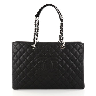Chanel Grand Shopping Tote Quilted Caviar XL Black 2940501
