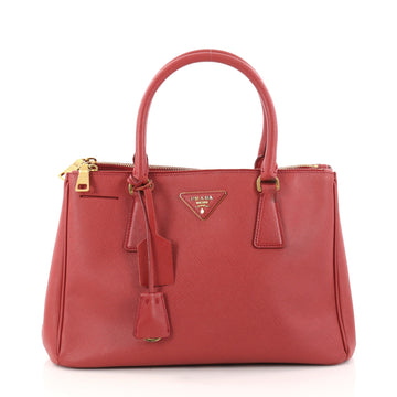 Prada Double Zip Lux Tote Saffiano Leather Small Red 2940803