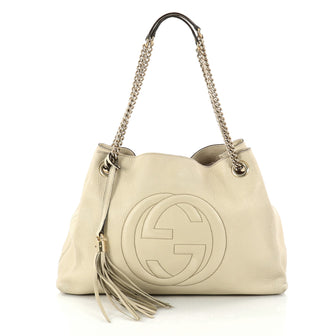 Gucci Soho Chain Strap Shoulder Bag Leather Medium  Neutral 2940901