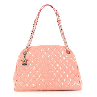 Chanel Just Mademoiselle Handbag Quilted Patent Large 2941201