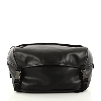 Prada Double Buckle Flap Camera Bag Soft Calfskin Medium Black 2942301
