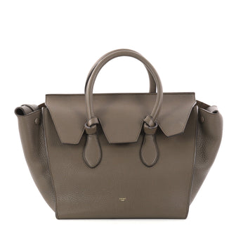 Celine Tie Knot Tote Grainy Leather Small Gray 2943801