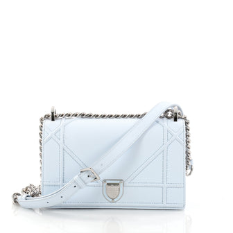 Christian Dior Diorama Flap Bag Grained Calfskin Small Blue 2943901