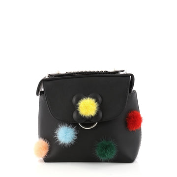 Fendi Back to School Backpack Pom Pom Leather Mini Black 2944705