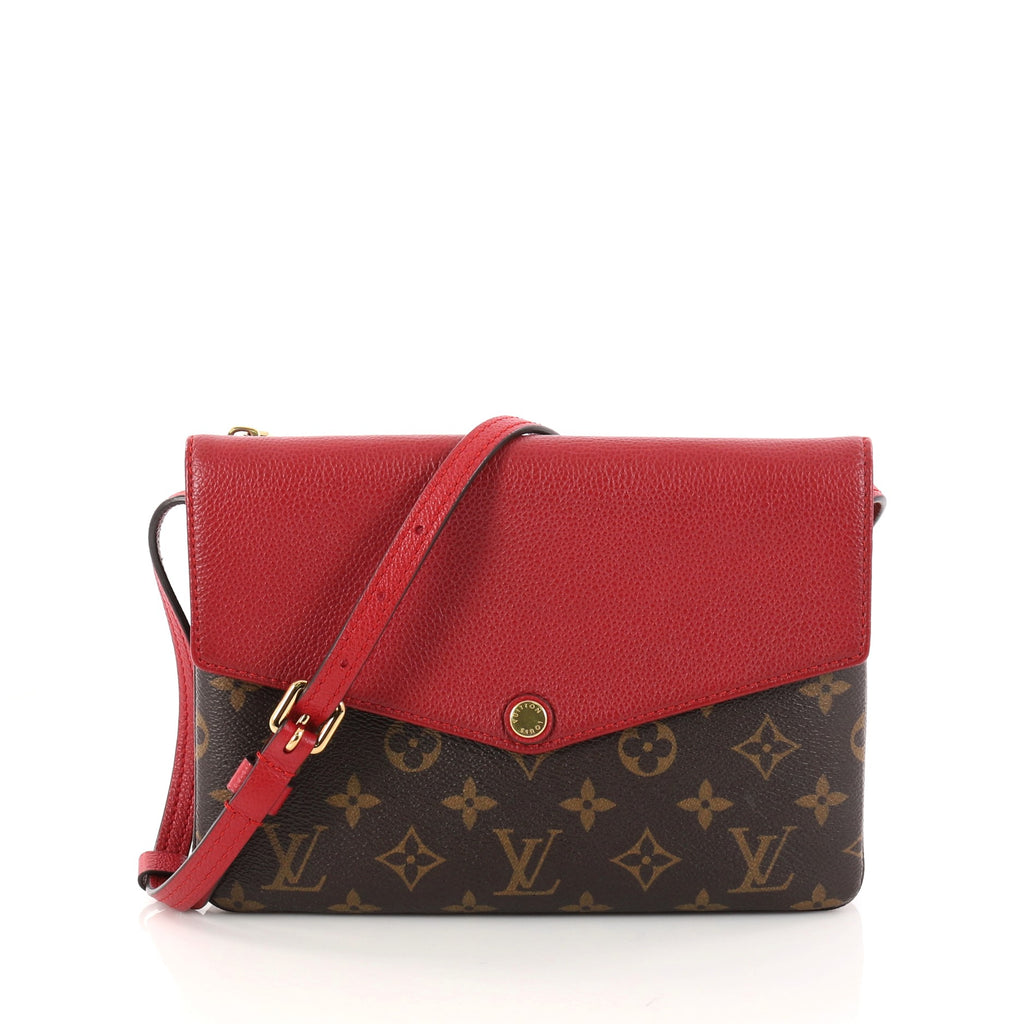 Louis Vuitton Twice Handbag Monogram Canvas Red 1264282
