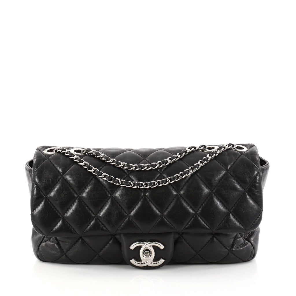 Chanel Black Lambskin Quilted Coco Rain Flap Bag Chanel