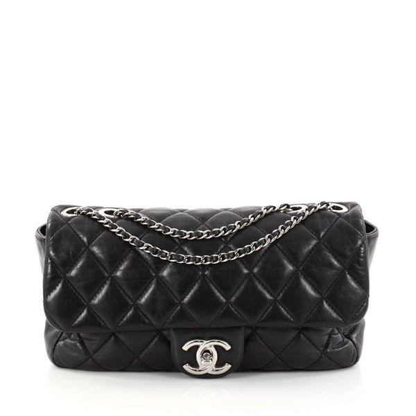 Buy Chanel Coco Rain Flap Bag Quilted Lambskin Medium Black 2945201