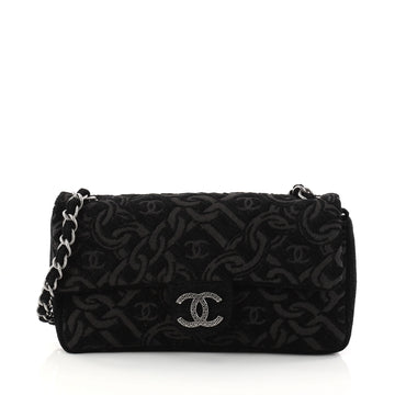 Chanel CC Chain Zip Flap Bag Tweed Small Black 2945502