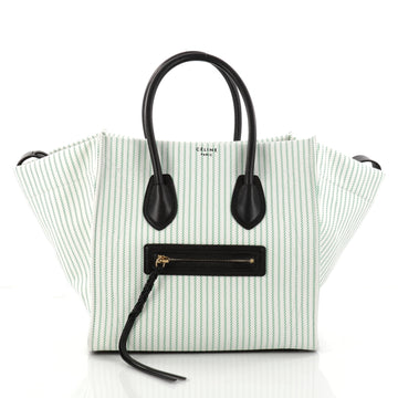 Celine Phantom Handbag Striped Canvas and Leather Medium 2945701