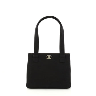 Chanel Vintage CC Evening Bag Grosgrain Small Black 2945804