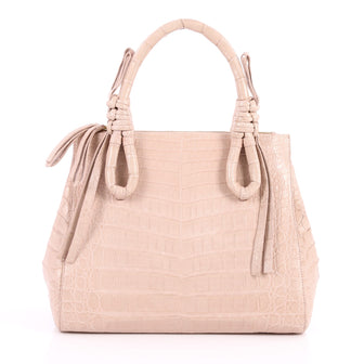 Nancy Gonzalez Double Zip Convertible Tote Crocodile Medium Pink 2946301