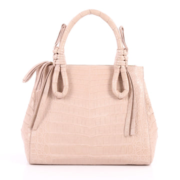 Nancy Gonzalez Double Zip Convertible Tote Crocodile Medium Pink 2946301